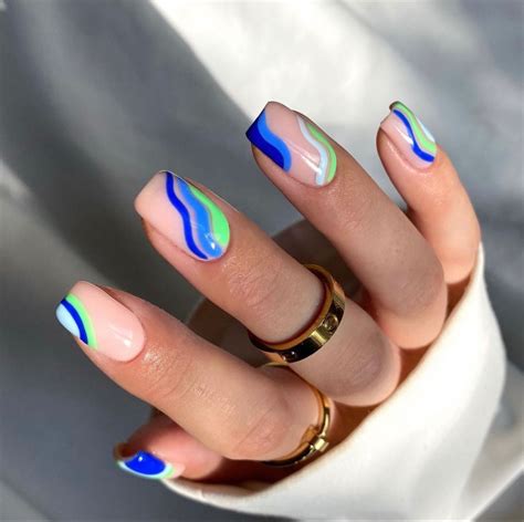 blue and green nail ideas